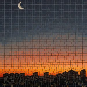 Мозаика «Городской пейзаж в сумерках»