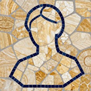 Мозаичный бюст женщины в стиле Opus Incertum