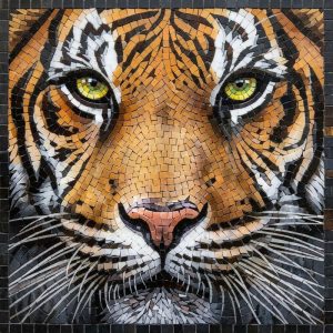 Мозаика «Взгляд Тигра» — Величие и Сила