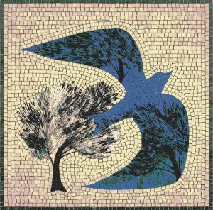 Мозаика «Синяя птица и дерево» — MELTI
