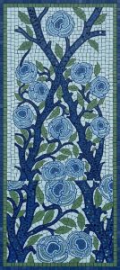 Мозаичное панно «Голубые розы»