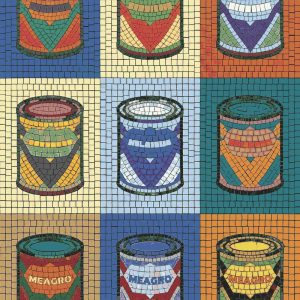 Colorful Industrial Barrels Mosaic Art