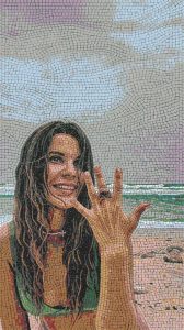 Мозаика «Счастливая невеста на пляже»