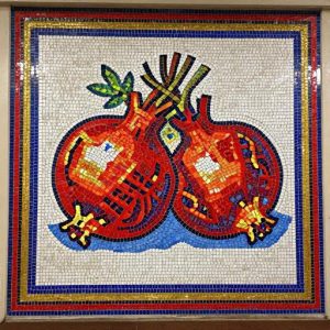 Soviet Style Pomegranate Still Life Mosaic Art