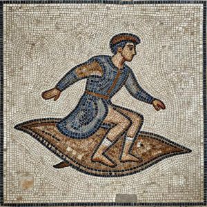 Harry Potter on a Broomstick Mosaic – Opus Tessellatum Style
