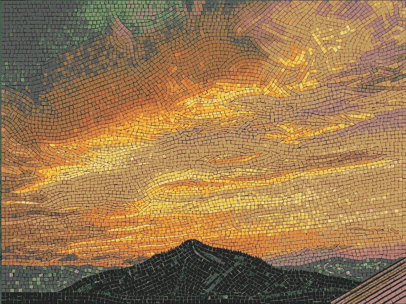 Mountain Sunset Mosaic Art - MELTI Collection