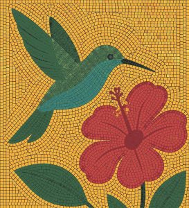 Мозаика «Колибри и Гибискус» — Яркое Искусство MELTI