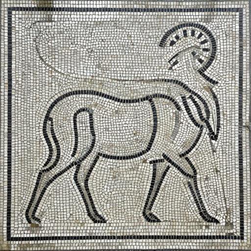 Classical Ram Mosaic Art - Opus Tessellatum