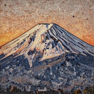 Mount Fuji Sunset Mosaic Art – Opus Tessellatum