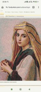 Мозаика «Девочка с гранатом» — Ручная работа MELTI