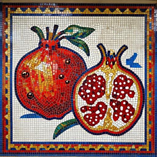 Soviet Style Pomegranate Mosaic Art