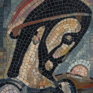 Абстрактный мозаичный портрет в земляных тонах