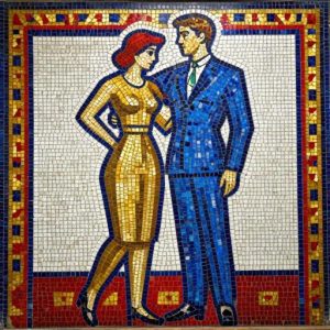 Советская мозаика «Элегантная пара»