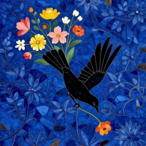 Мозаика «Птица с цветами» в флорентийском стиле