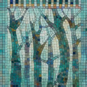 Turquoise Forest Mosaic Art – Serene Nature