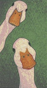 Мозаика МЕЛТИ: Два гуся на фоне зелени