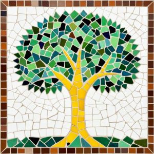 Мозаика в стиле Тренкадис «Раскидистое дерево»
