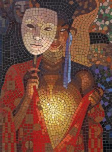 Mask of Identity – Classical AI Mosaic Art