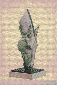 Мозаика «Голова лошади» в пастельных тонах