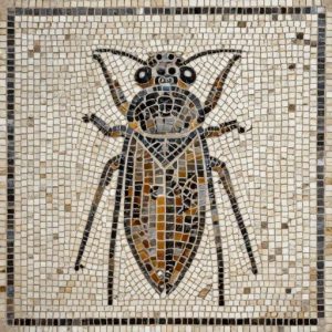 Handcrafted Cicada Mosaic Art – Opus Tessellatum Style