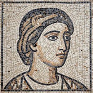 Classical Woman Portrait Mosaic – Opus Tessellatum