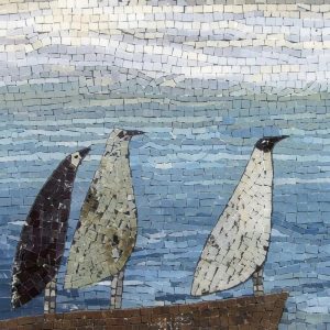 Классический мозаичный портрет пингвинов