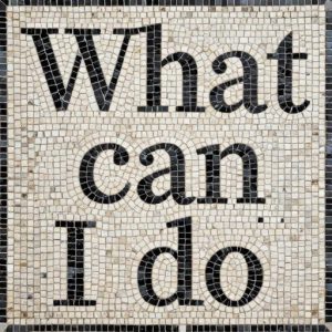 Мозаика «What can I do» в черно-белом стиле