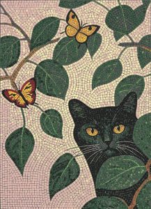 Черный кот в саду — Мозаика MELTI