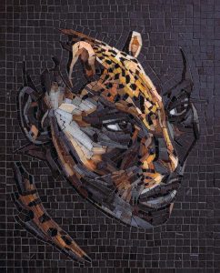 Leopard Mosaic Art – Powerful Big Cat Portrait