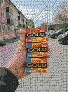 Surreal Kodak Gold Film Mosaic Art