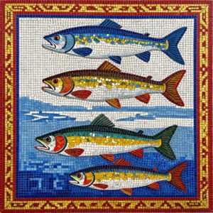 Northern Rivers and White Sea Fish Mosaic Art