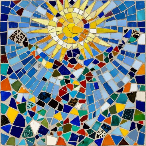 Солнце и Икар в мозаике