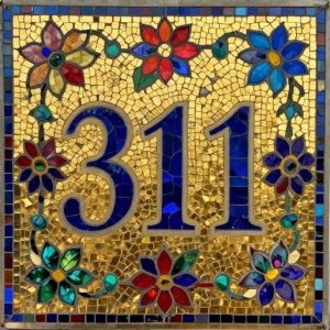 Мозаичная табличка с номером 311 в византийском стиле