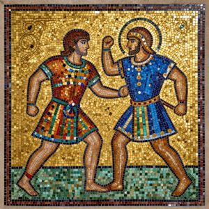 Блестящая Римская Мозаика Гладиаторских Боев