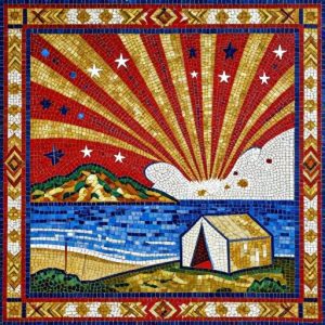 Мозаика «Звездопад над Коктебелем» в советском стиле