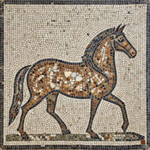 Classical Horse Mosaic Art – Opus Tessellatum