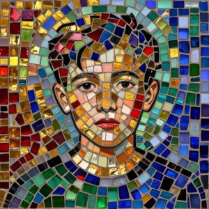 Boy’s Portrait Mosaic Art – Opus Incertum Style