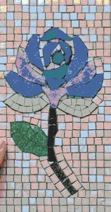 Стилизованный синий роза мозаика