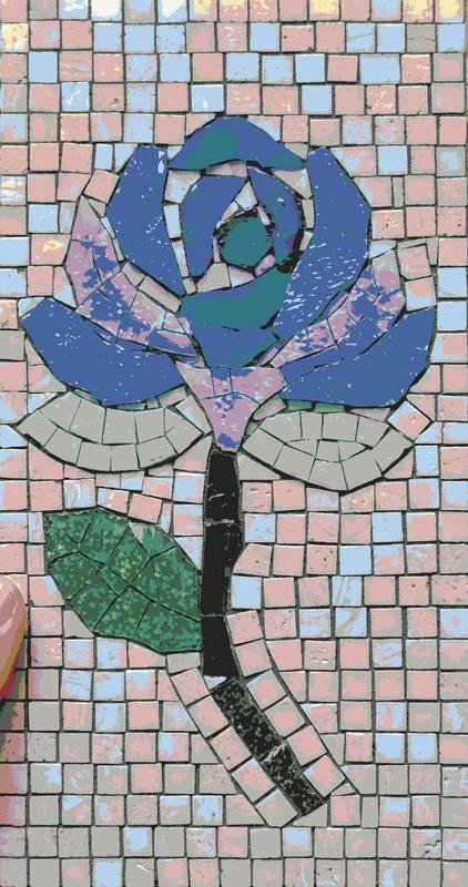 Стилизованный синий роза мозаика