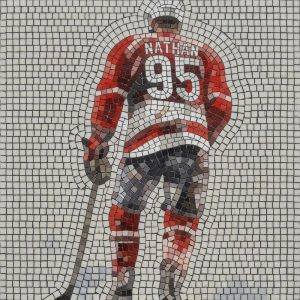 Nathan Hockey Player Mosaic Art – 100×100 cm