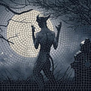 Мозаика «Силуэт Демона под Луной»