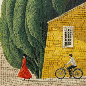 Мозаика «Городская прогулка» — Красный и Желтый