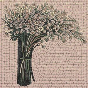 Elegant White Flower Bouquet Mosaic Art