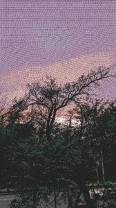 Мозаика «Сумерки в лесу» — Пурпурный закат