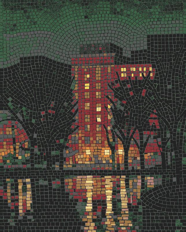 Nocturnal City Lights Mosaic Art