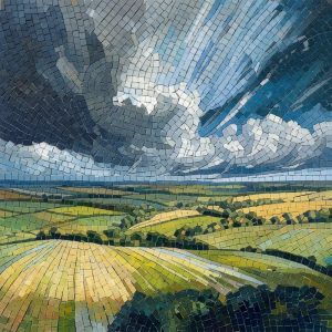 Мозаичный пейзаж «Золотистые холмы»