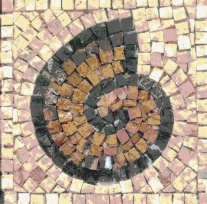 Nautilus Shell Mosaic Art – 60×60 cm