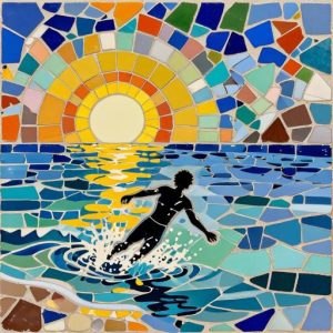 Мозаика Тренкадис: Прыжок в море на закате