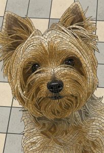 Мозаичный портрет йоркширского терьера