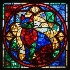 Витражная мозаика «Веселый кот» — Яркое искусство